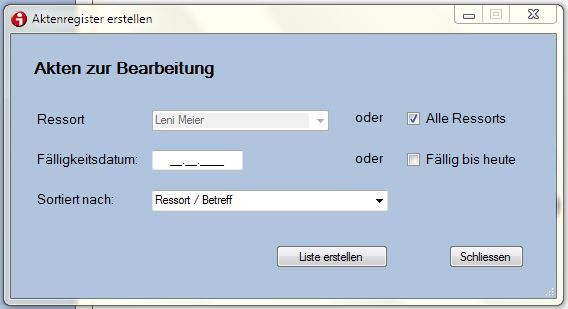 Akten zur Bearbeitung